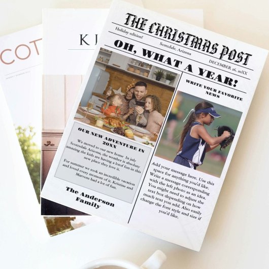 クリスマスファミリー新聞+レビュー年写真 招待状