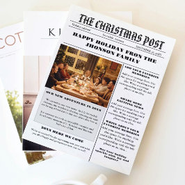 クリスマスファミリー新聞+レビュー年写真 招待状