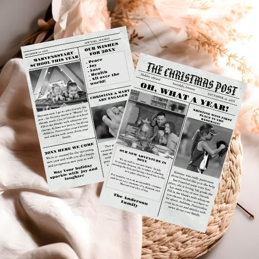 クリスマスファミリー新聞+レビュー年写真 招待状