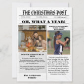 クリスマスファミリー新聞+レビュー年写真 招待状 (正面)