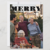 クリスマスファミリー新聞+レビュー年写真 招待状 (正面)