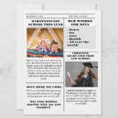 クリスマスファミリー新聞+レビュー年写真 招待状 (裏面)