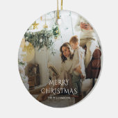クリスマスファミリー素朴写真 セラミックオーナメント (左)