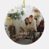 クリスマスファミリー素朴写真 セラミックオーナメント (裏面)