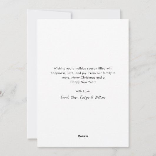 クリスマスファミリー航海のビーチ海事写真 シーズンカード (裏面)