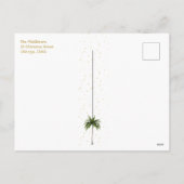 クリスマスファミリー金ゴールドブラックトロピカルホリデー シーズンポストカード (裏面)