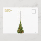クリスマスファミリー金ゴールドレッドツリーホリデー シーズンポストカード (裏面)