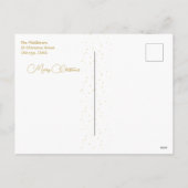 クリスマスファミリー金ゴールドレッドホリデー シーズンポストカード (裏面)