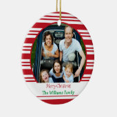 クリスマスファミリー2フォトカスタム セラミックオーナメント (右)