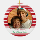 クリスマスファミリー2フォトカスタム セラミックオーナメント (裏面)