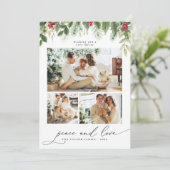 クリスマスファミリー3コラージフォトフレームホリデーカード 招待状 (スタンド正面)