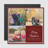 クリスマスファミリー3フォトコラージホリデーカード (正面/裏面)