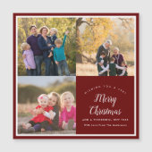 クリスマスファミリー3フォトコラージホリデーカード (正面)