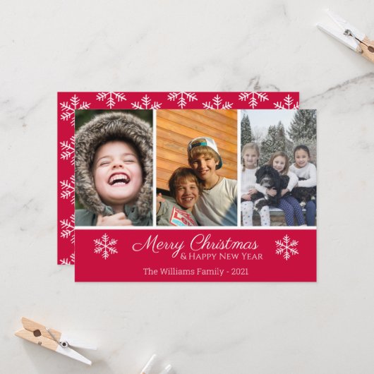 クリスマスファミリー3フォトスノーフレーク (正面/裏面インサイチュ)