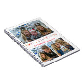 クリスマスファミリー3枚の写真コラージュのレトロスクリプト ノートブック (右側)