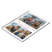 クリスマスファミリー3枚の写真コラージュのレトロスクリプト ノートブック (左側)