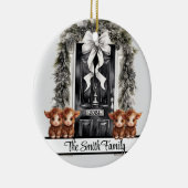 クリスマスファミリー4オーナメントハイランド牛 セラミックオーナメント (右)