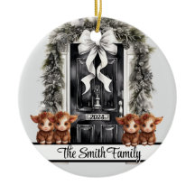 クリスマスファミリー4オーナメントハイランド牛