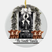 クリスマスファミリー4オーナメントハイランド牛 セラミックオーナメント (裏面)