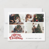 クリスマスファミリー4写真フェスティバル ノートカード (正面)