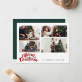 クリスマスファミリー4写真フェスティバル ノートカード (正面/裏面インサイチュ)