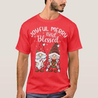 クリスマスファミリーPajamasチェック赤い格子模様クリスマスグノーム Tシャツ