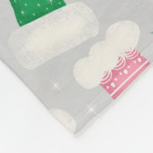 クリスマスファララグレー – ストッキング フリースブランケット (角)