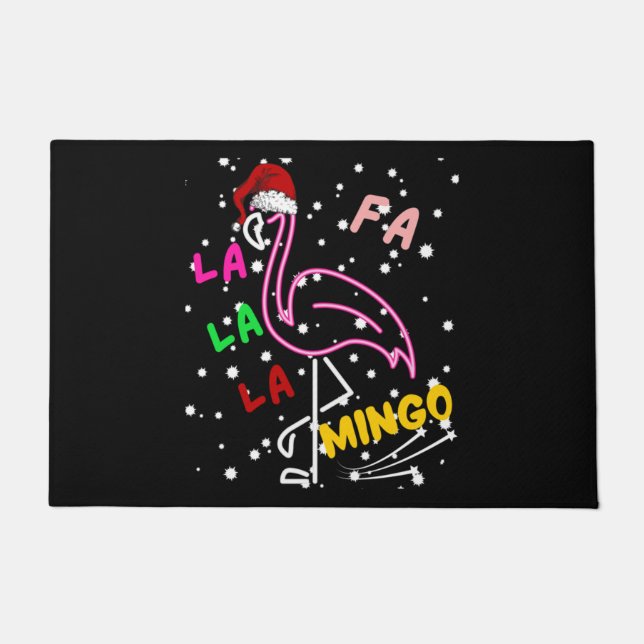 クリスマスファララミンゴエッセンシャル ドアマット (正面)