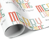 クリスマスファンキーフォントと文字パーソナライズされた ラッピングペーパー (ロールコーナー)