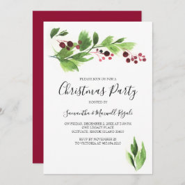 クリスマスファンクション招待状レッドベリー&グリーンリー 招待状