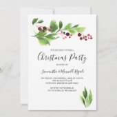 クリスマスファンクション招待状レッドベリー&グリーンリー 招待状 (正面)