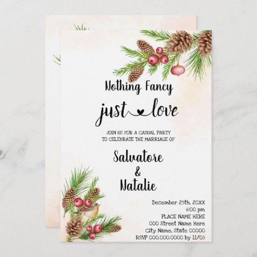 クリスマスファンシーは何も愛の駆け落ち 招待状 (正面/裏面)