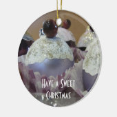 クリスマスファンシーカップケーキ セラミックオーナメント (左)