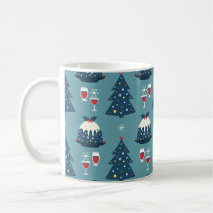 クリスマスファンシーパーティーお祝いヴィンテージシームレス コーヒーマグカップ