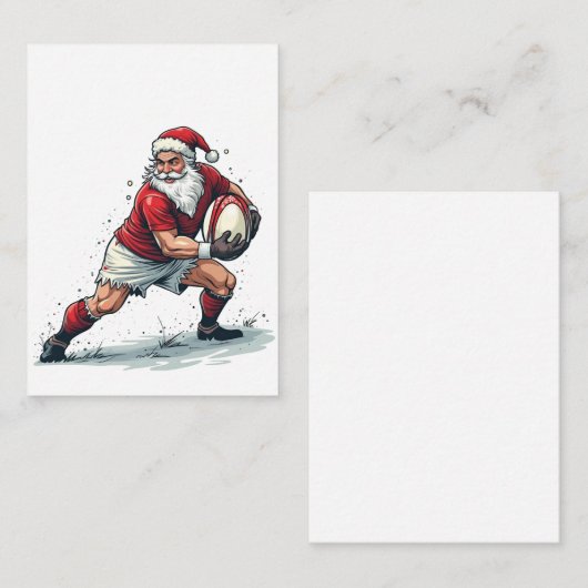 クリスマスファンタジーフットボール サンタクロース ノートカード (正面/裏面)