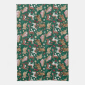 クリスマスファンタジー焼いた品 キッチンタオル (縦)