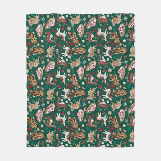 クリスマスファンタジー焼いた品 フリースブランケット (正面)