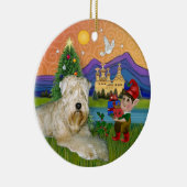 クリスマスファンタジー – ソフトコートウィートテリア セラミックオーナメント (右)