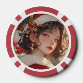 クリスマスファンタジー：ロマンチックな休日トランプのポーカーチップ ポーカーチップ (裏面)