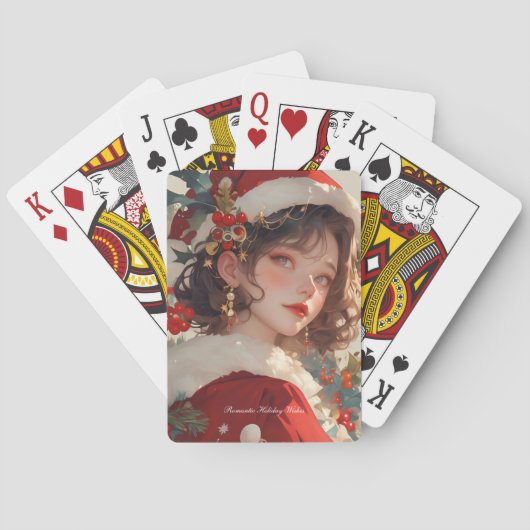 クリスマスファンタジー:ロマンチックな休日ポーカーカード トランプ (裏面)