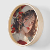 クリスマスファンタジー：ロマンチックな木枠の壁時計 壁時計 (傾斜)