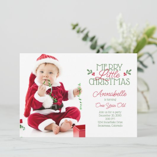 クリスマスファースト誕生日 招待状 (スタンド正面)