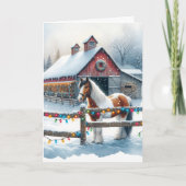クリスマスファームで美しい馬 カード (正面)