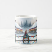 クリスマスファームで美しい馬 コーヒーマグカップ (中央)