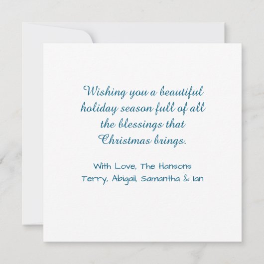 クリスマスファームの美しいパーソナライズされた馬 カード (裏面)