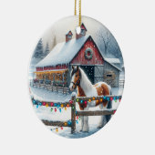 クリスマスファームの美しいパーソナライズされた馬 セラミックオーナメント (右)