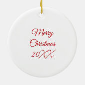 クリスマスファームの美しいパーソナライズされた馬 セラミックオーナメント (裏面)