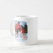 クリスマスファームアニマルズ&バーン コーヒーマグカップ (正面左)