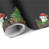 クリスマスファームトラクタークリスマスツリーライツサンタハット ラッピングペーパー (ロールコーナー)