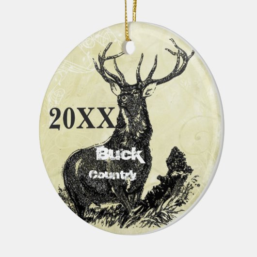 クリスマスファームハウスディアカントリークリスマスフォト セラミックオーナメント (左)